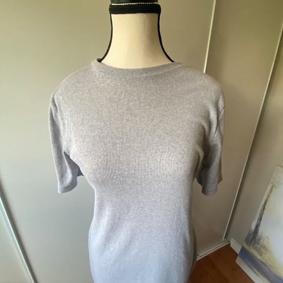 Grey ribbed dress - Picture 2 of 5